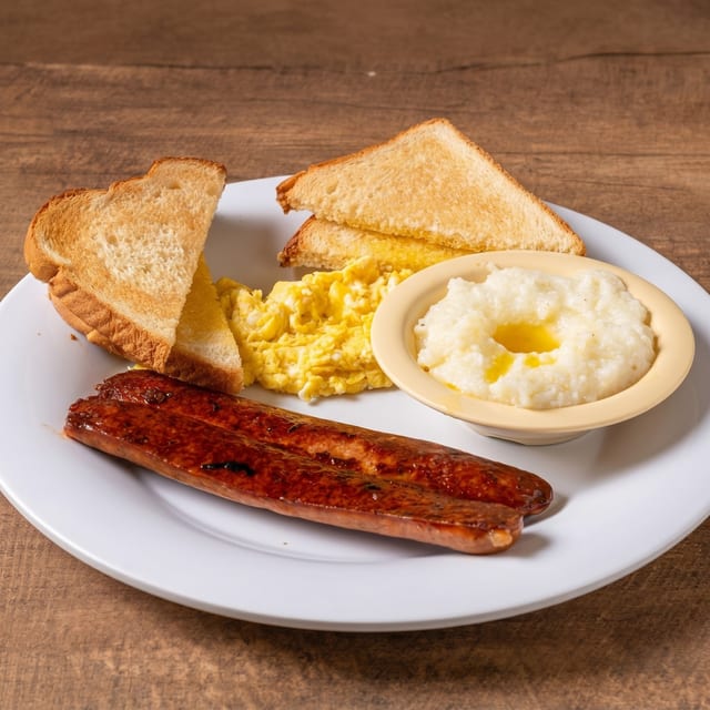 Two Eggs & Smoked Sausage Link.