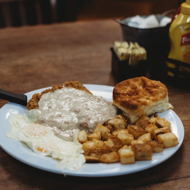 Country Fried Chicken & Eggs.