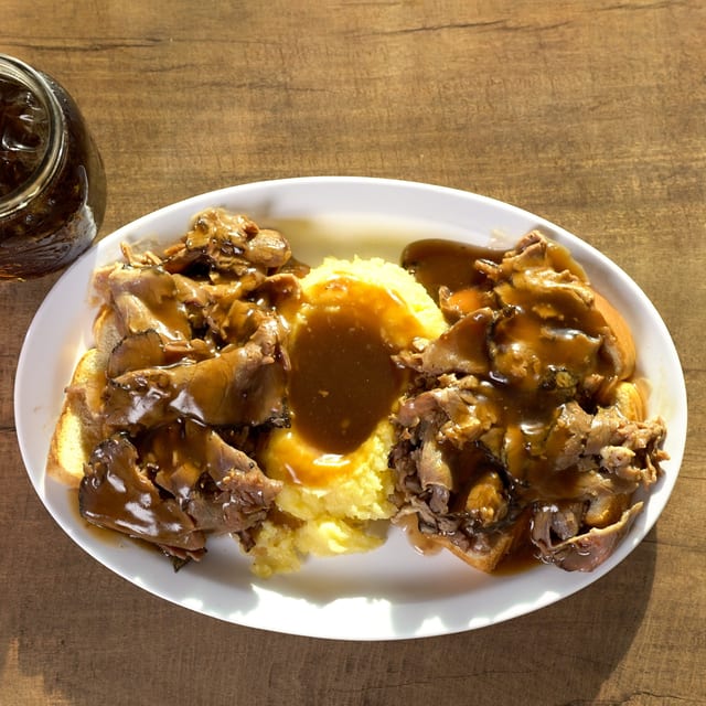 Open-Faced Roast Beef Sandwich.