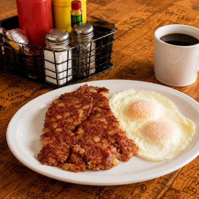 Corned Beef Hash & Eggs.